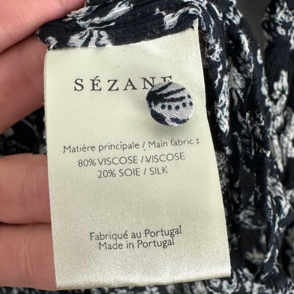 Sezane Silk Blend Floral Patchwork Jihane Blouse Top Size 40 French US 8 Boho - Picture 6 of 16